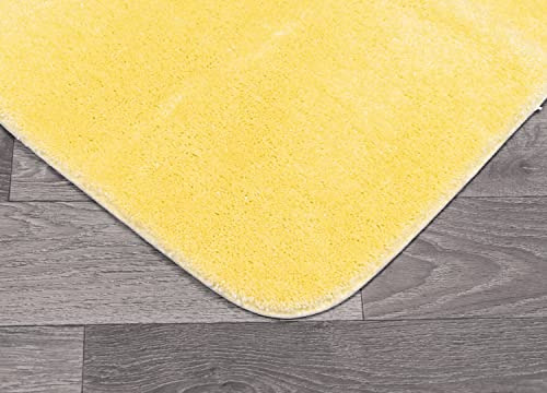 Juego De 3 Alfombras De Baño Lavables Color Amarillo