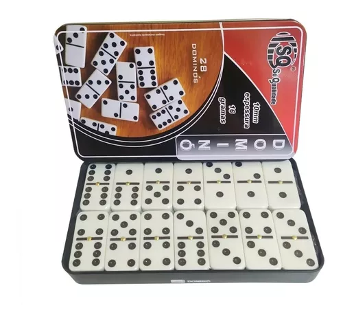 Jogo De Domino De Osso Profissional 28 Peças Com Estojo