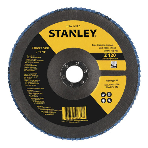 Flap Disc 7 G120 Zirc Stanley