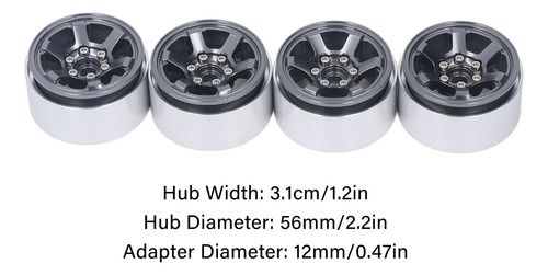 Juego De 4 Cubos De Rueda Rc Beadlock, Llanta Cnc De Aleació