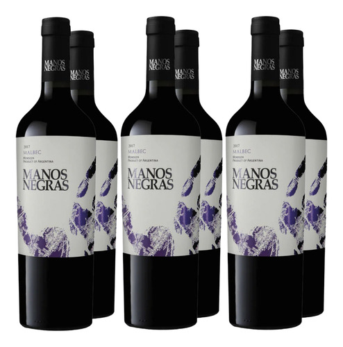 Vino Tinto Manos Negras Malbec Caja X 6