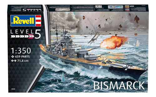 Barco Battleship Bismarck 1/350 Model Kit Revell