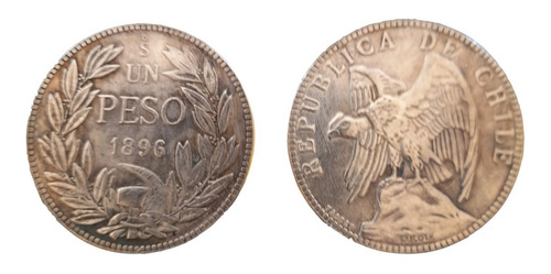 Moneda Conmemorativa Valor Histórico Chile Peso 1896