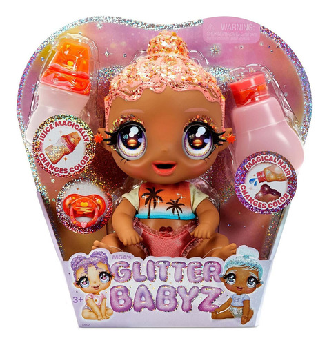 Muñeca Mga's Glitter Babyz Solana Sunburst Baby Doll Con Mnc