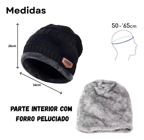 Kit Touca Gorro Cachecol + Luva Inverno Lã Pelinho Frio