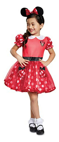 Disfraz Minnie Mouse Disney Para Niñas, Rojo (2t)