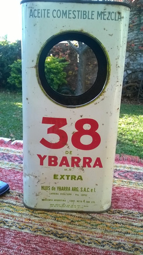 Antigua Lata Aceite 38 Ybarra Hijos D 4.5lt Almacen Pulperia