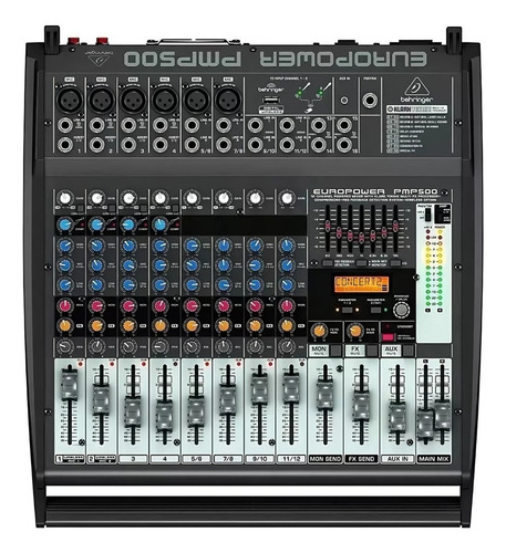 Consola Potenciada Behringer Pmp500 12 Canales 500w Fx Cuo