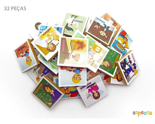 Imagem 3 de 4 de Brinquedo Jogo De Memória Profissões Educativas Infantil
