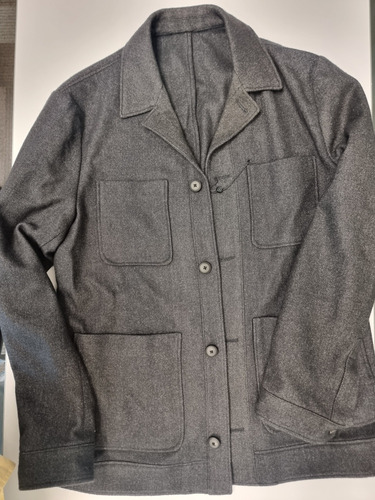 Cazadora Sobrecamisa Massimo Dutti Lana Negro Hombre 