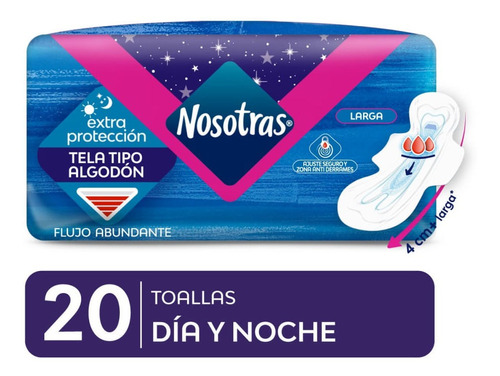 Toalla Higiénica Nosotras Extra Protec Invisible Suave 20 Un