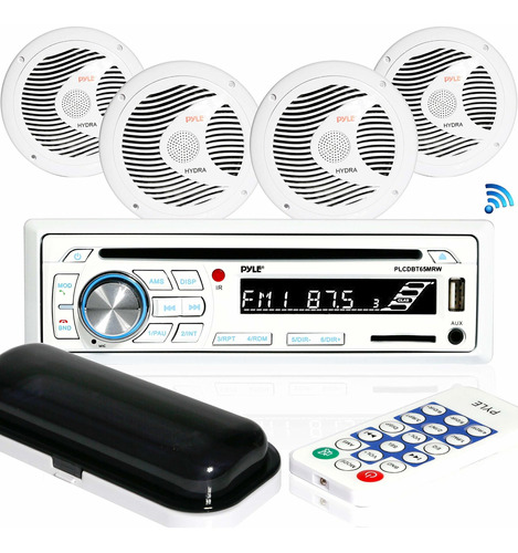 Marine Receptor Estereo Bluetooth And Kit Altavoz Libre Cd