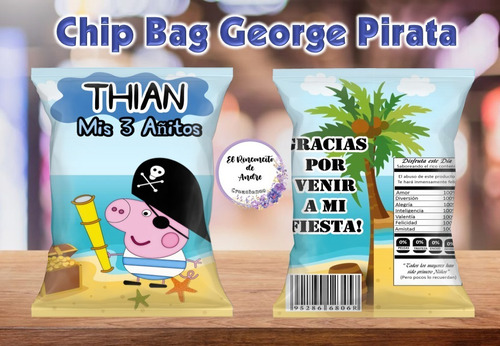 Bolsitas Golosineras Chip Bag George Pirata Peppa Pig X30 