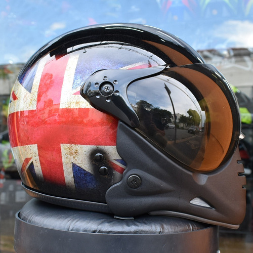Capacete Peels F21 Reino Unido Custom Com Queixeira Aberto