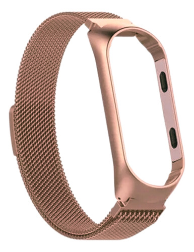 Pulseira De Aço Metal Compatível Mi Band 4 Champagne
