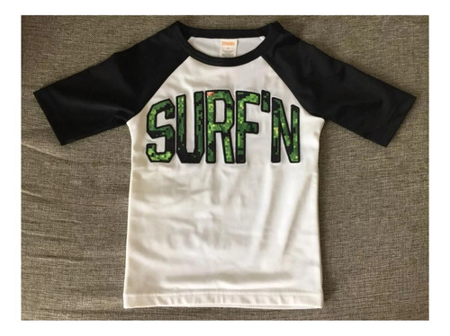 Remera Para El Agua Playa Protección Uv Manga 3/4 Surf Niños