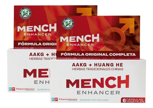 Pack X2 Mench Enhancer Potenciador Sexual Natural 6 Capsulas
