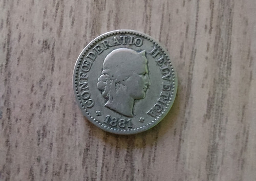 Moneda De 5 Rappen Año 1881