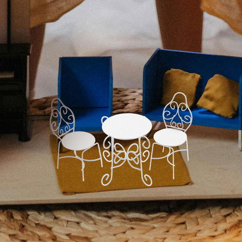 1 Juego De Sillas En Miniatura Para Casa De Muñecas, Mesa, M