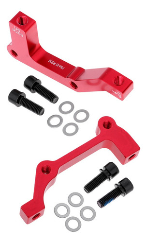 Set De 2 Adaptador Soporte Trasero + Delantero 203mm Rojo