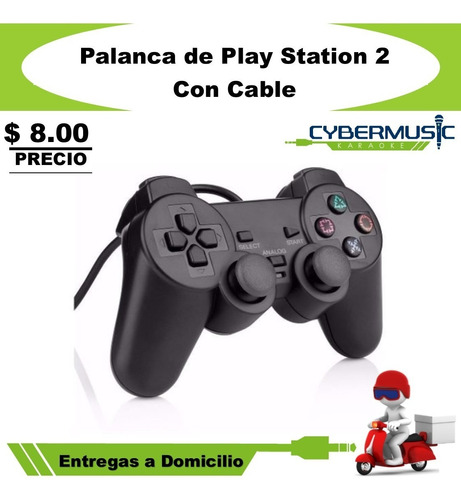 Palanca Para Consola Play Station 2  Con Cable