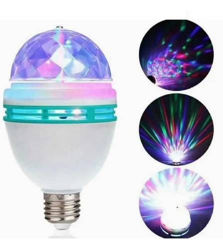 Lampara Giratoria Rgb Led Esfera Bola Luz Colores E27 220v