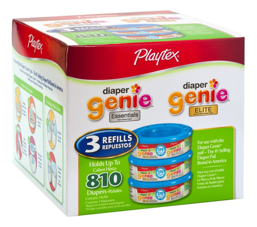 Playtex Diaper Genie - Recambio (810 Unidades En Total, 3 P.