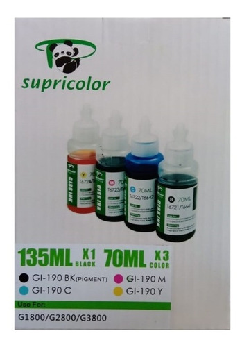 Pack Botellas De Tinta Alternativas Canon 190