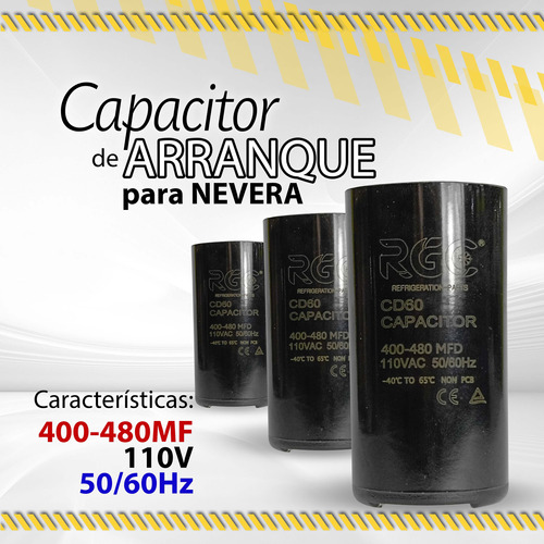 Capacitor D Arranque P/nevera 400-480mf 110v 50-60hz / 09018