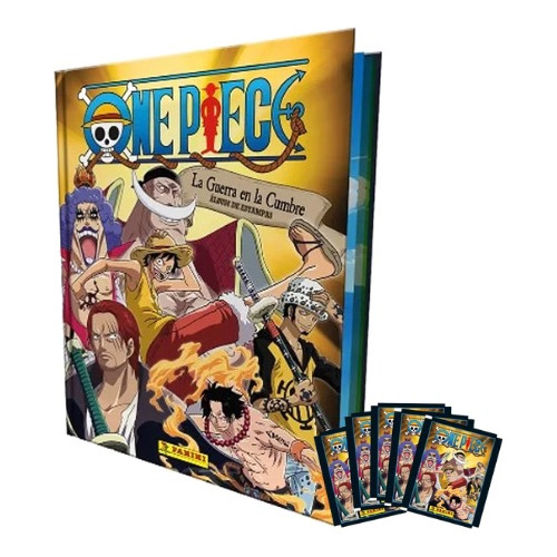 Álbum Tapa Dura + 25 Sobres One Piece La Guerra En La Cumbre