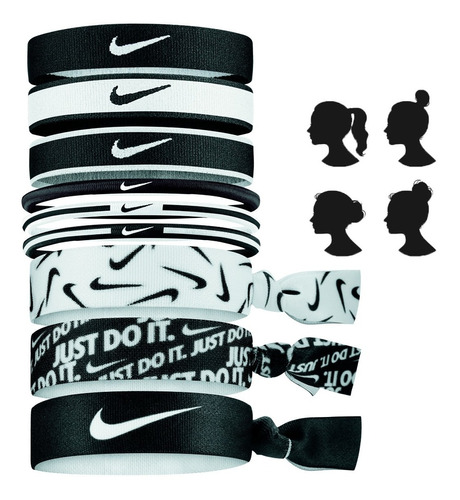 Bandas Ligas Para Cabello Cola De Caballo Nike 9 Pack