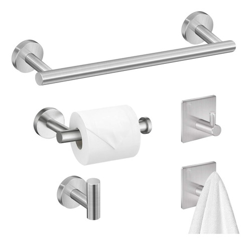 Set De 5 Accesorios Para Baño Acero Inoxidable