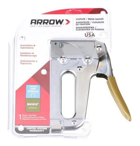 Grapadora Tipo Pistola Uso Pesado Clavadora Arrow T50pbn