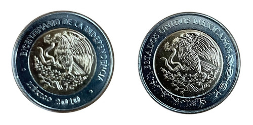 5 Pesos Bicentenario De La Independencia Doble Escudo Excele