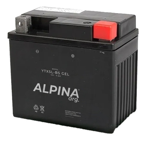 Imagen 2 de 4 de Bateria Alpina Ytx5l-bs Gel Honda Cg 125 150 Titan Esd