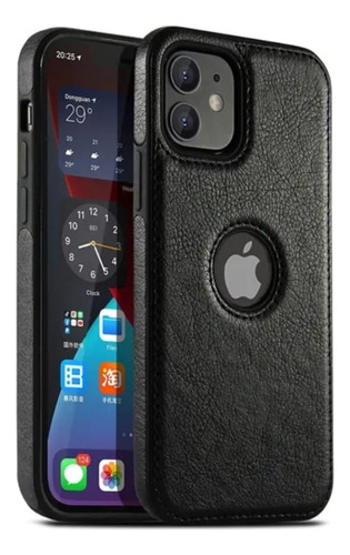 iPhone Ip14 Pro Max Cubre Celular Carcaza Econcuero Negro