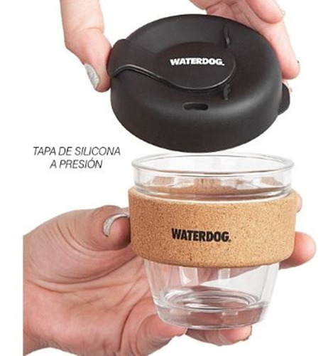 Imagen 2 de 5 de Vaso Taza Doble Vidrio Waterdog Espresso 230ml Cafe