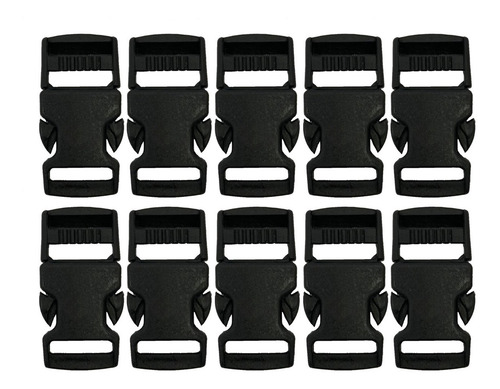20 Fechos 15mm Preto Plástico Bolsas Mochilas Costura
