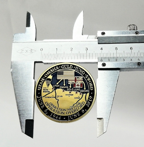Moneda Militar, Conmemorativa Día D 6 Junio 1944, Dorada
