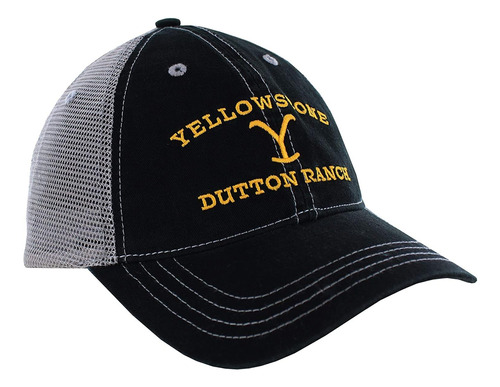 Gorra Trucker Yellowstone Dutton Ranch Negro Gris