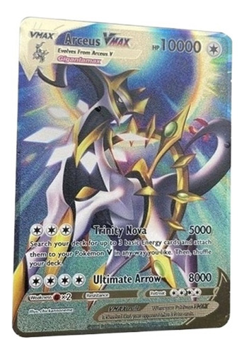 Cartas Metálicas Arceus-pokémon Vmax Para Niños, Tarjetas De