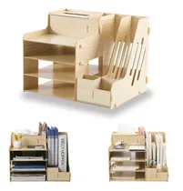 Comprar 2 Organizadores De Escritorio Para Oficina  Armable Madera