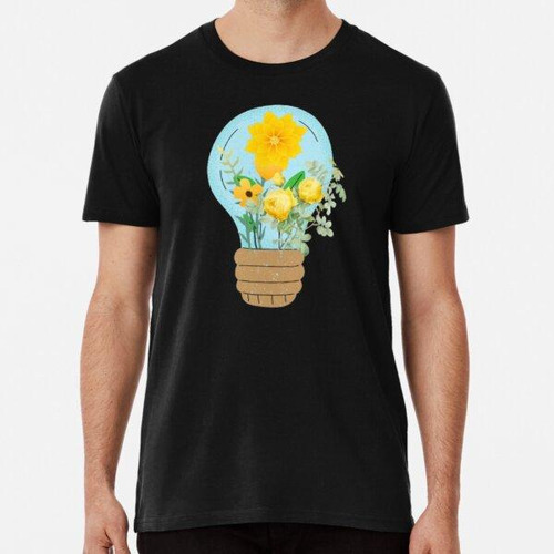 Remera Light Bulb With Yellow Flowers Spring Summer, Light B