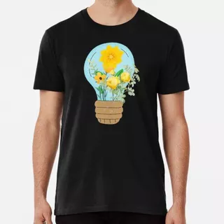 Remera Light Bulb With Yellow Flowers Spring Summer, Light B