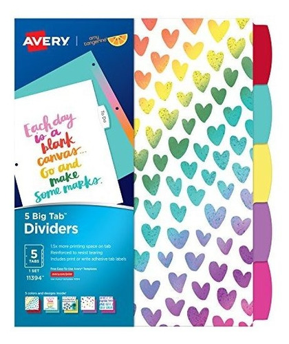 Avery Amy Mandarina Diseñador Coleccion Big Tab Divisores 