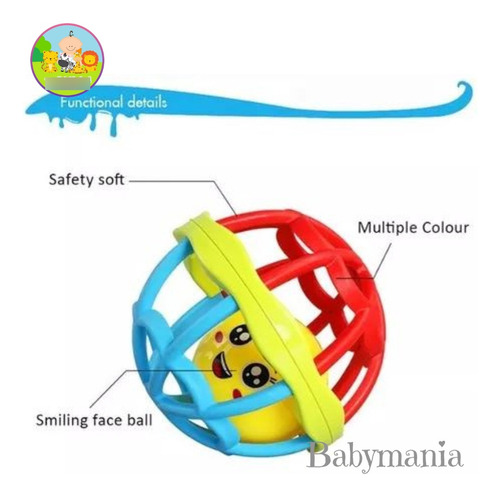 Pelota Sensorial Cascabel Bebe 10x10