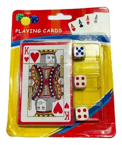 Set 3 Juegos Cartas Cariocas Poker Ingles + Dados