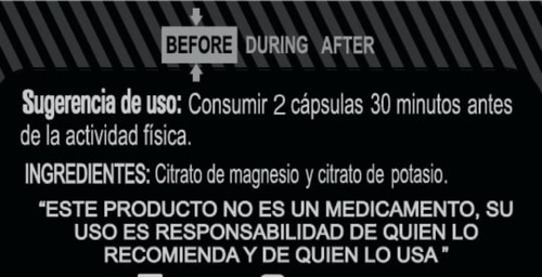Imagen 2 de 3 de Citrato De Magnesio Y Potasio 500 Mg Por Porción 60 Caps.