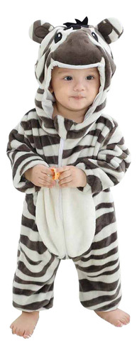 Pijama Infantil Unisex De Peluche De Una Sola Pieza Con Dise