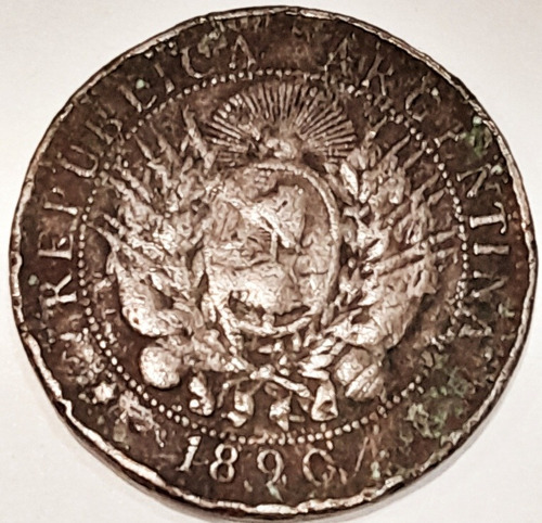 Patacon Moneda Argentina Cobre 2 Centavos 1890
